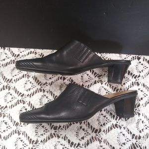 Black Sesto Meucci Italian Leather Mules/Heels sz7